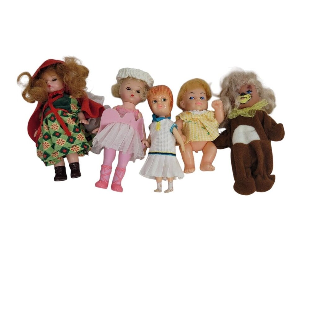 Assorted Vintage lot of 5 Estate Project Dolls Under 3" 80s Baby